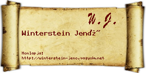 Winterstein Jenő névjegykártya