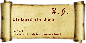 Winterstein Jenő névjegykártya