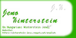 jeno winterstein business card